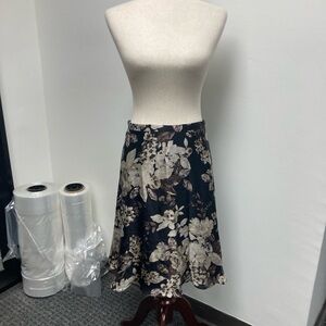Max Mara 100% Silk Floral Midi Skirt